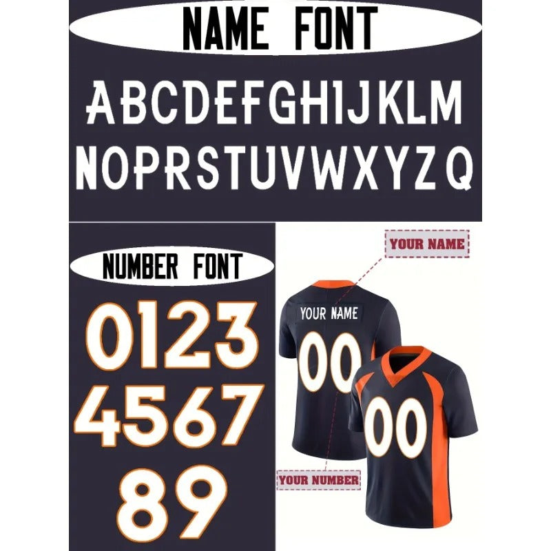 Custom Men's Orange Navy Football Jersey – Denver Fan Gameday Gear