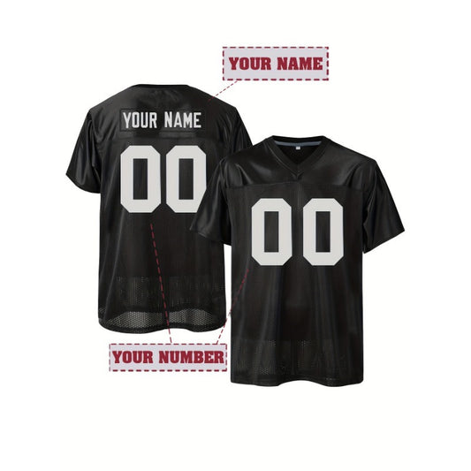 Custom Men's Black Football Jersey for Las Vegas Fans – Front and Back View with Personalized Name and Number