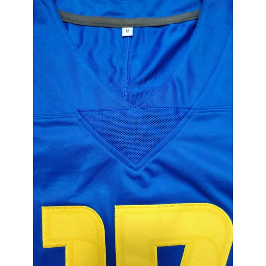close-up Custom Men's Royal Blue Football Jersey for Los Angeles Fans 