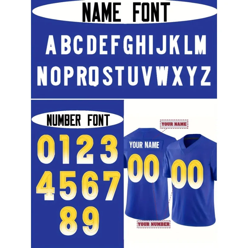 Custom Men's Blue Football Jersey – Los Angeles Fan Gameday Gear
