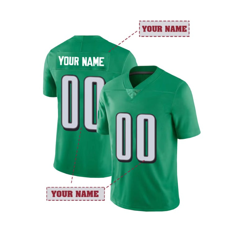Custom Men's Bright Kelly Green Football Jersey – Personalized Name and Number for Philadelphia Fans